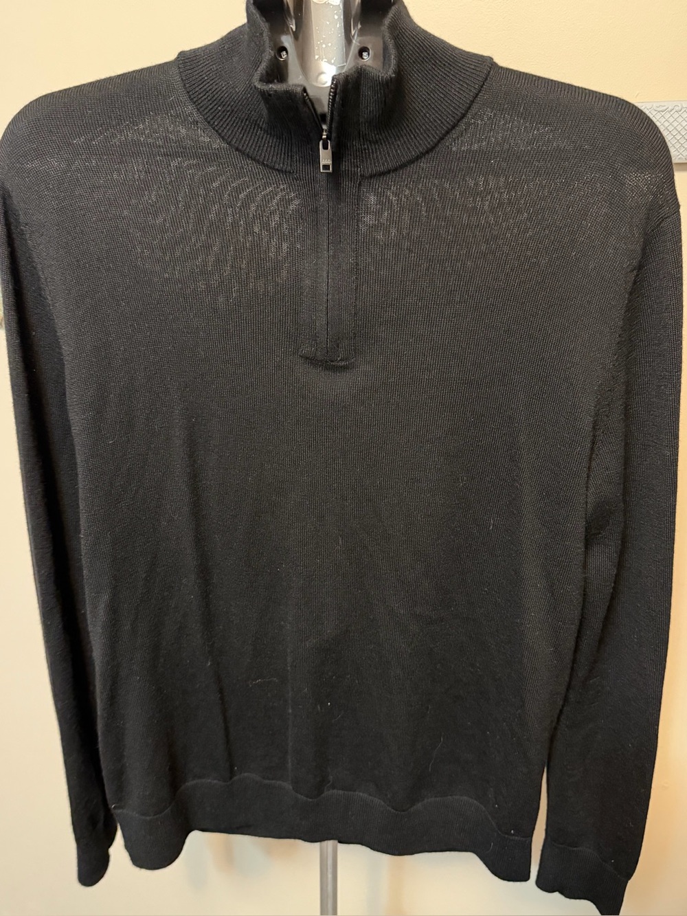 Banana Republic 100% Merino Wool Quarter Zip Sweater Black - M